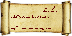 Lédeczi Leontina névjegykártya